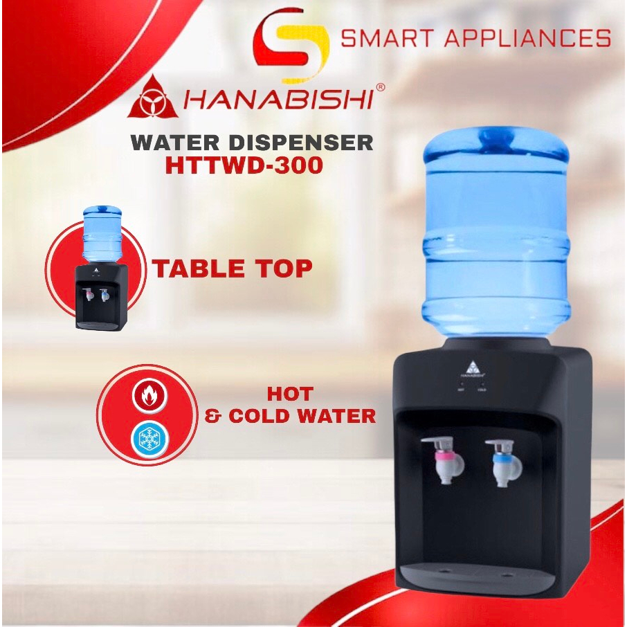 Hanabishi Water Dispenser HTTWD300 Tabletop Black by Smart Appliances