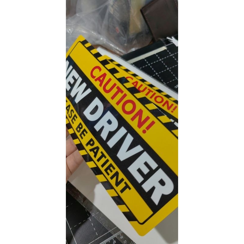 NEW DRIVER Vinyl sticker (2PCS) 3.5x9 inches | Shopee Philippines