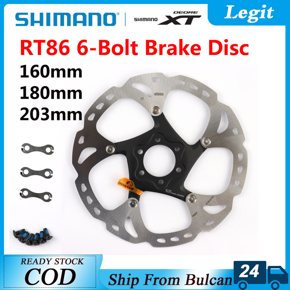 Shimano Xt Brake Disc Sm Rt86 Rotor Ice Point Technology Brake Disc 6 Bolt Mtb Disc 160180 