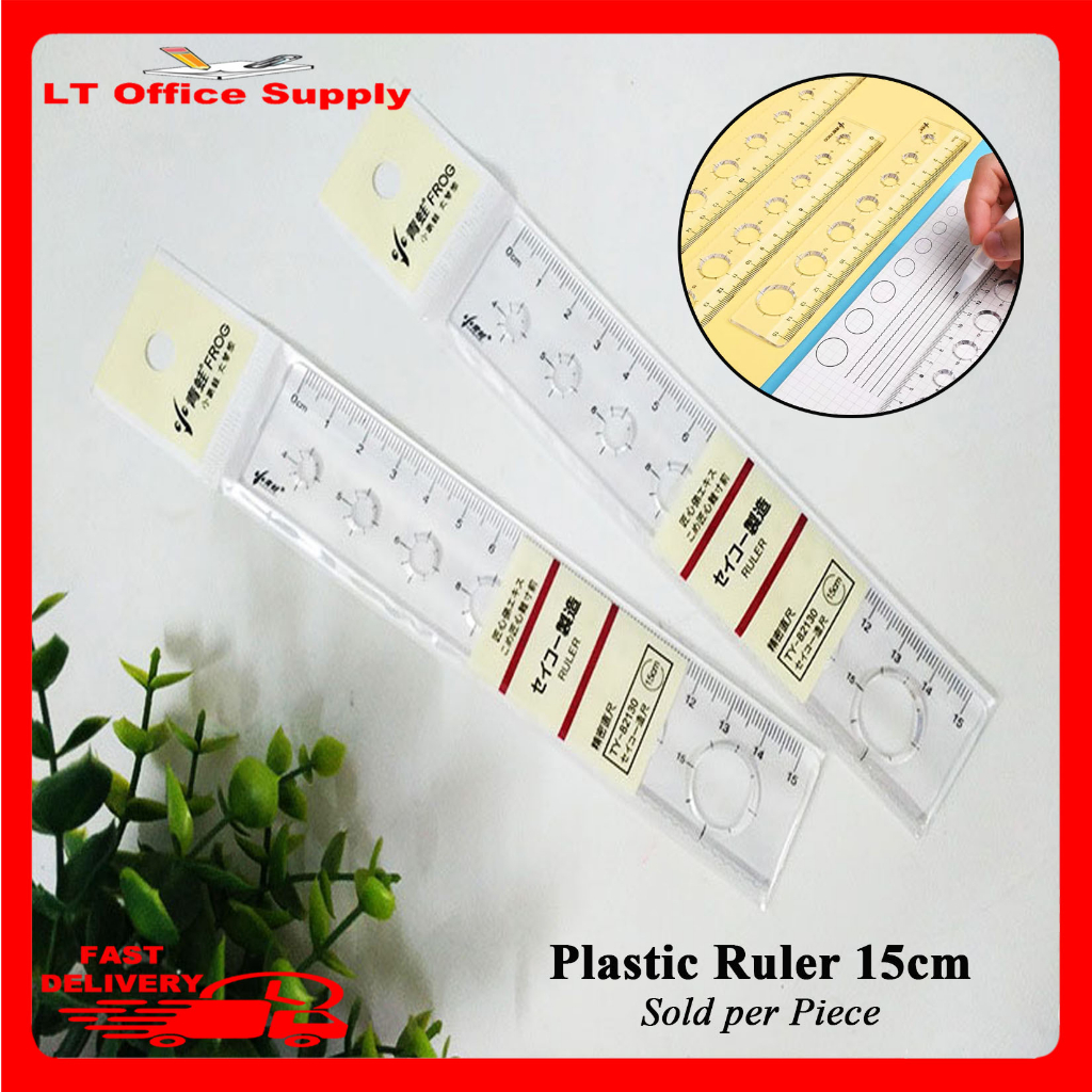 Little frog 1piece Plastic ruler high transparency and clear scale 15cm ...