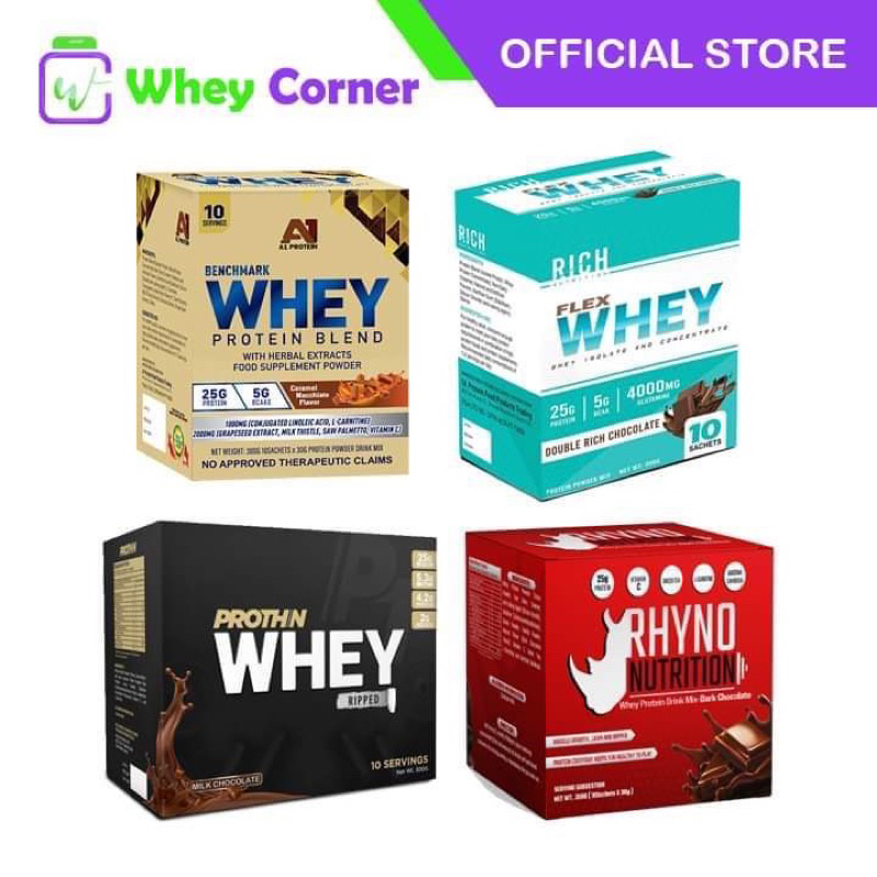 A1 Protein Prothin Rich Nutrition Flex Whey Rhyno 10 sachets with or