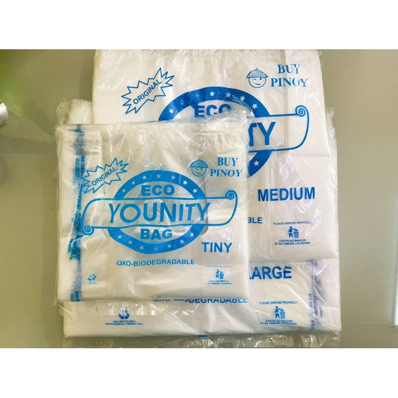 YOUNITY OXO-Biodegradable Transparent Sando Bag with print, makapal at ...