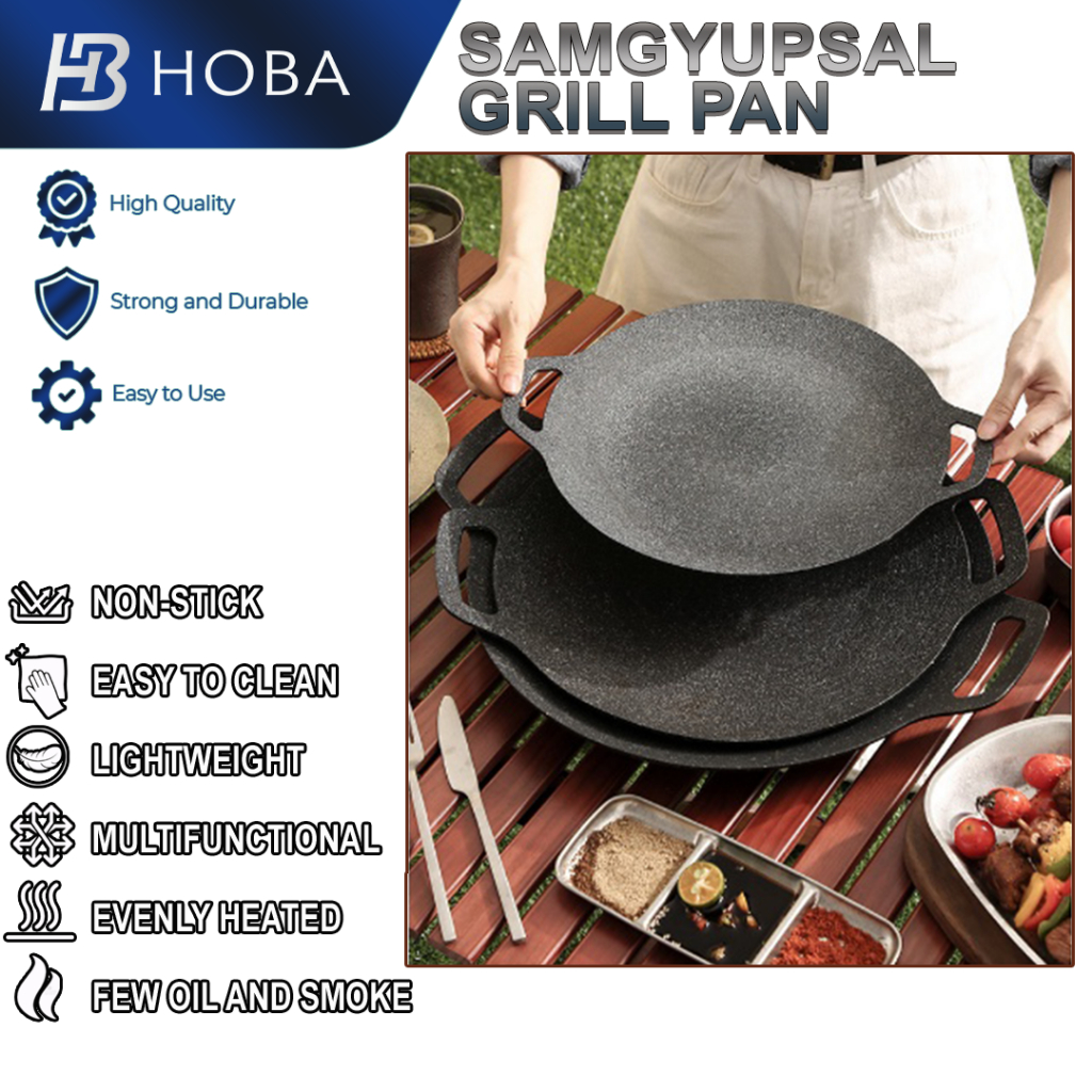 Hoba Grill Pan Samgyupsal Medical Stone Grilling Pan Non Stick Baking