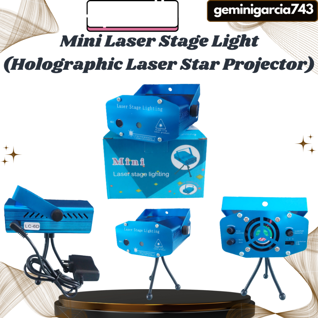 Mini Laser Stage Light(Holographic Laser Star Projector) Shopee