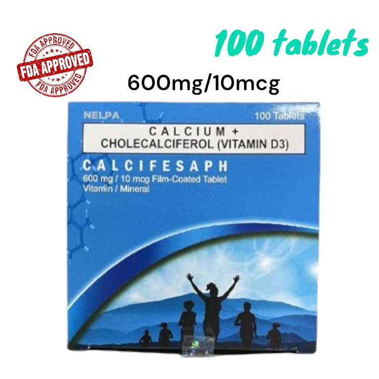 Calcium + Cholecalciferol Vitamin D3 (Calcifesaph) 600mg Shopee