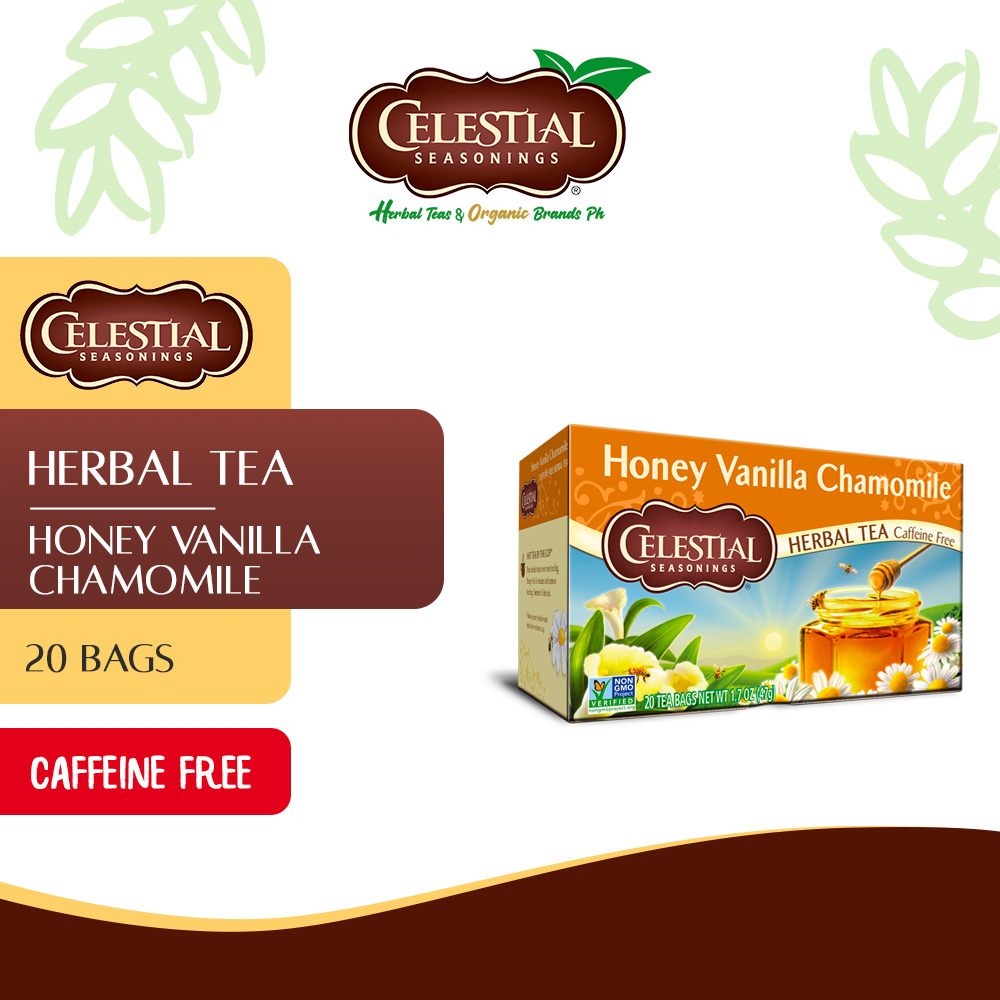 CELESTIAL SEASONINGS HERBAL TEA (Caffeine Free) Honey Vanilla Chamomile
