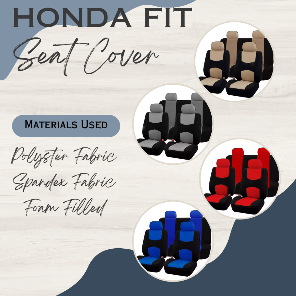 HONDA FIT Car Seat Covers Set for 5 Front Seat Back Seat Headrest Cover