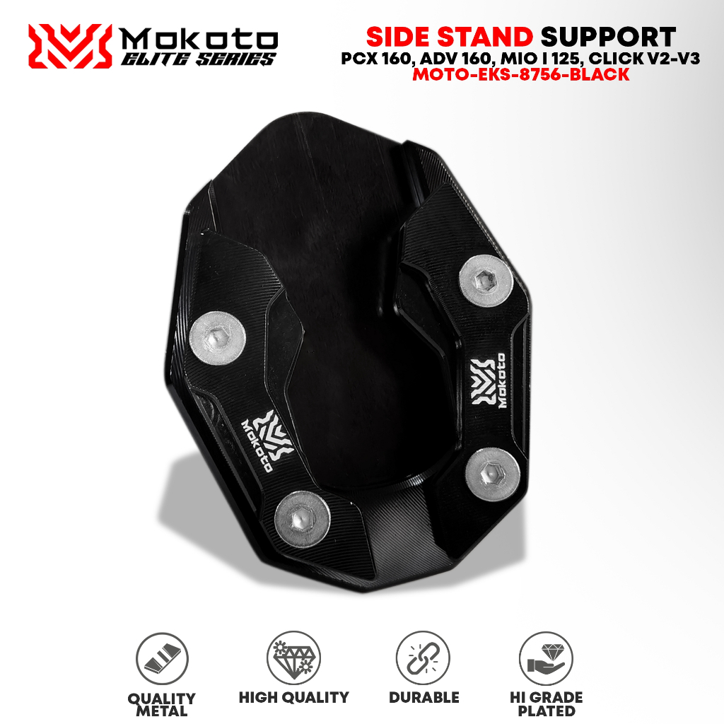 MOKOTO ELITE SERIES SIDE STAND SUPPORT FLAT FOOT EXTENSION FOR PCX 160 ADV  160 MIO I 125 CLICK V2 V3