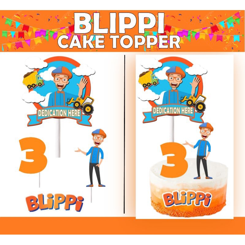 Blippi Cake And Cupcake Toppers Machine Cut Waterproof Shopee