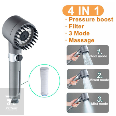 Universal High Pressure Bathroom Shower Sprayer, 3in1 Shower Head With ...