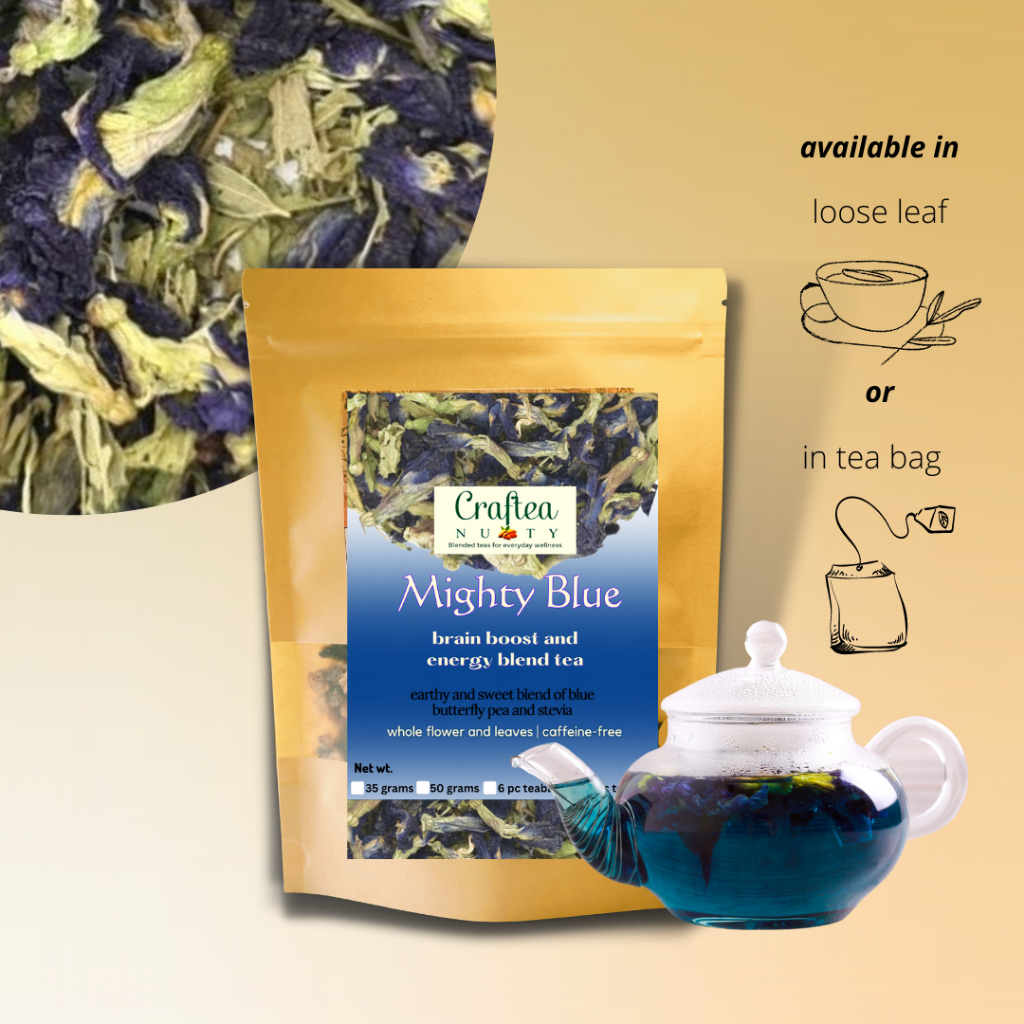 Loose Leaf Tea Blend Dried Butterfly Pea tea with Stevia leaves
