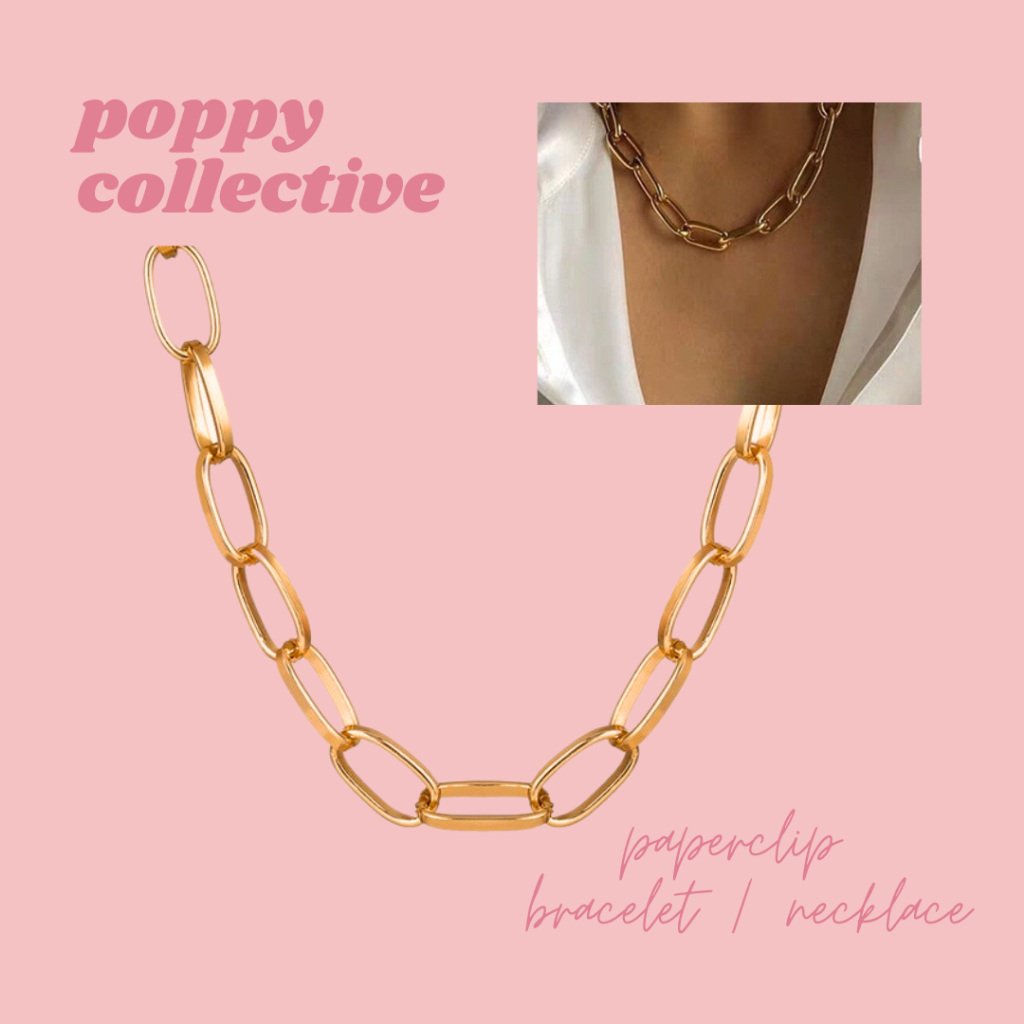 Paper Clip Neckalce and Bracelet | Chain Necklace | Poppy Collective ...