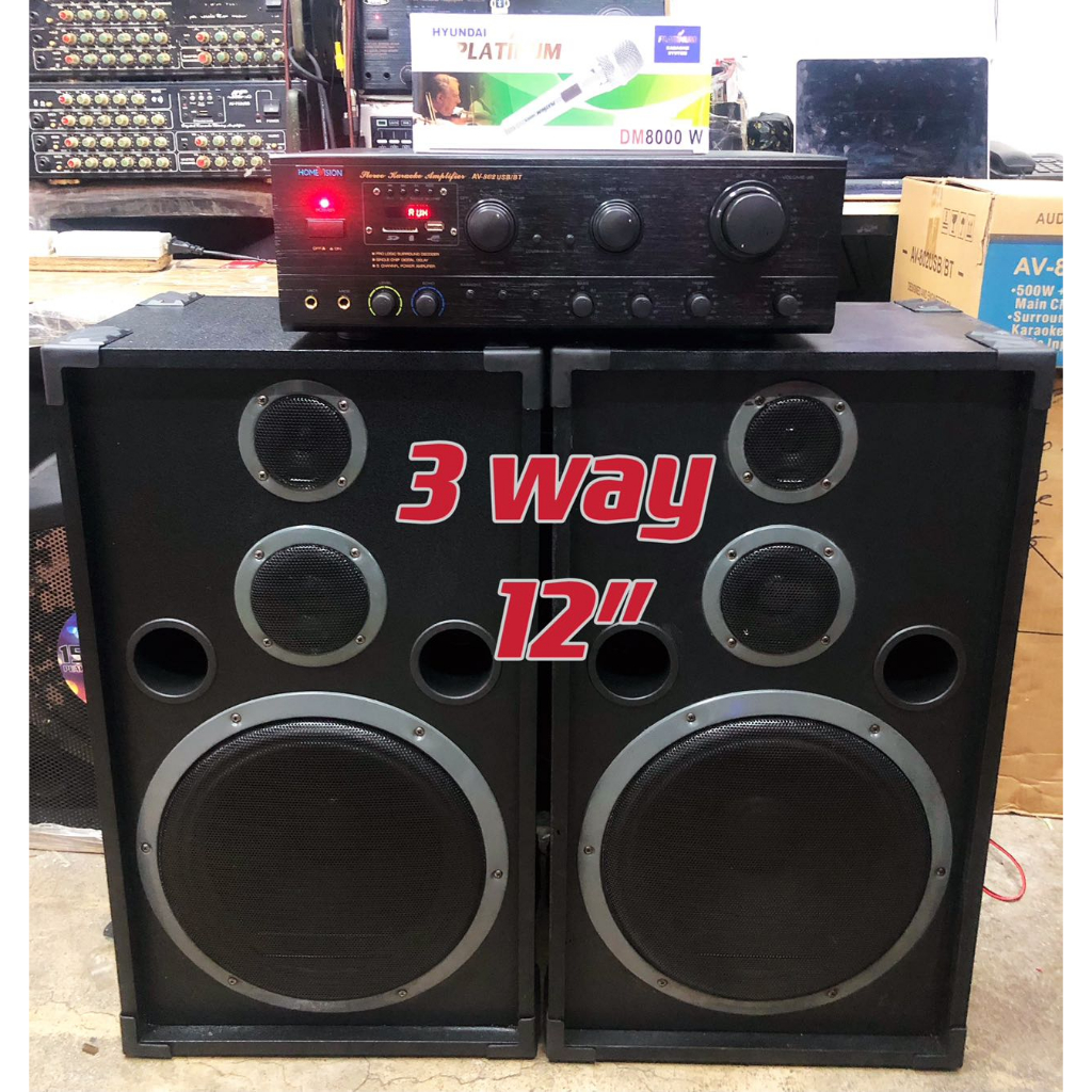 Speaker Amplifier Set 10/12/15 inch 600watts w/ amplifier BT/FM/USB ...