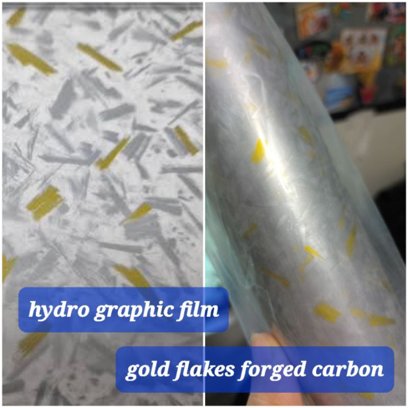 HYDRO DIP FILM | GOLD FLAKES FORGE CARBON PATTERN | 0.5 X1M | Shopee ...