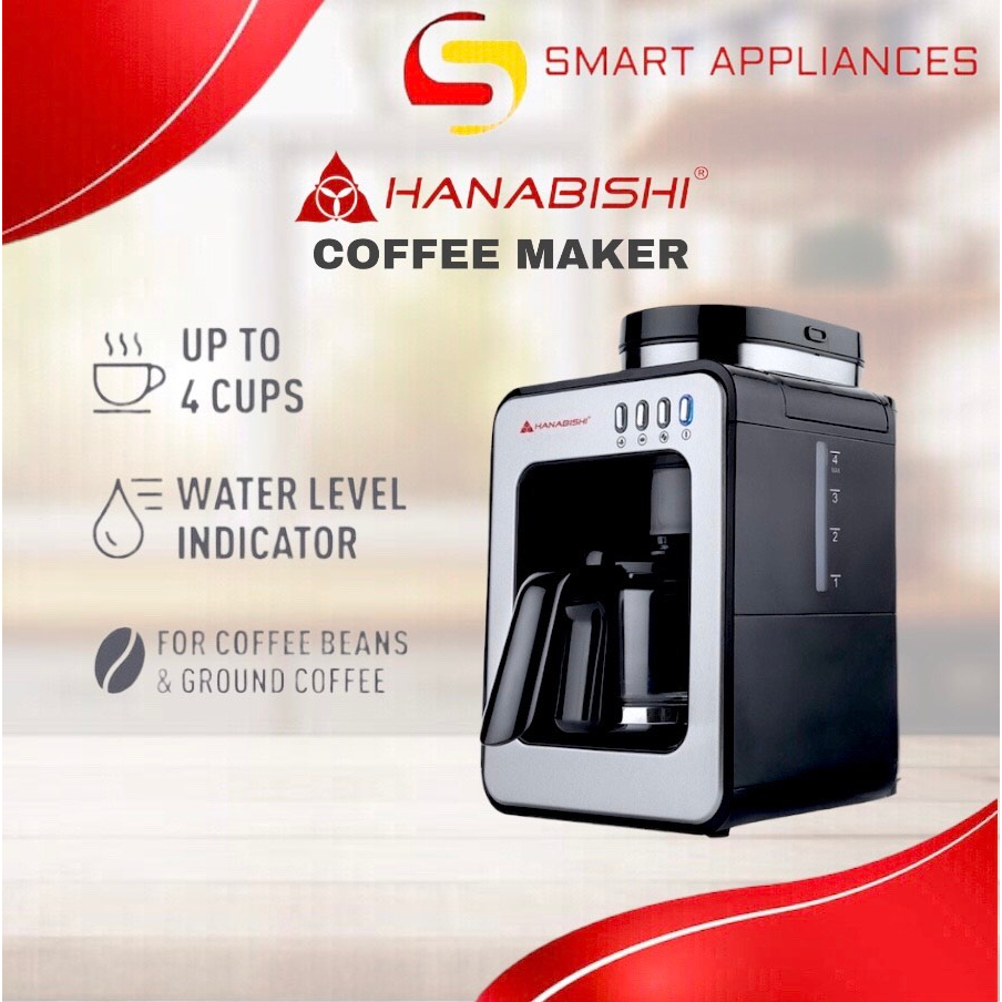 Hanabishi 2IN1 Grinder And Coffee Maker HGRCM2IN1 by Smart Appliances