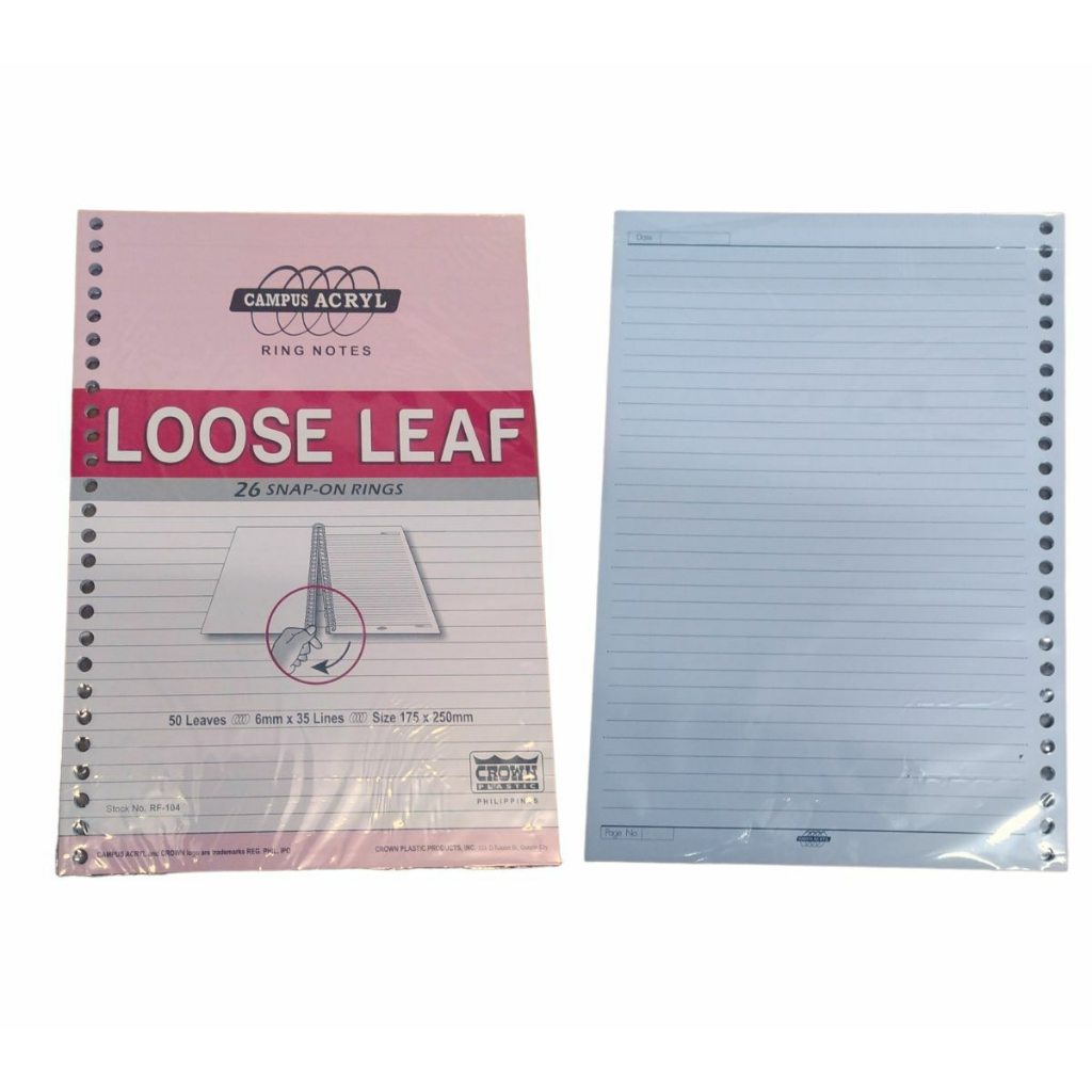 Acryl Refill Ringnotes 26 Holes B5 50leaves RF104 (1Pc) | Shopee ...