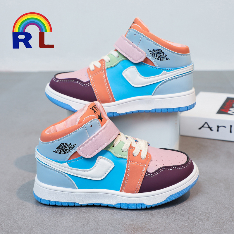 RAINBOW Shoes for kids boy hightops sneakers shoes for kids white