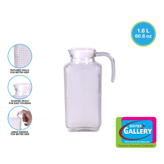 Borosilicate Glass Pitcher with Lid and Spout - 68 Ounces Cold and Hot  Water Carafe with Unique Diamond Pattern, Beverage Pitcher for Homemade  Iced Tea and Juice. 