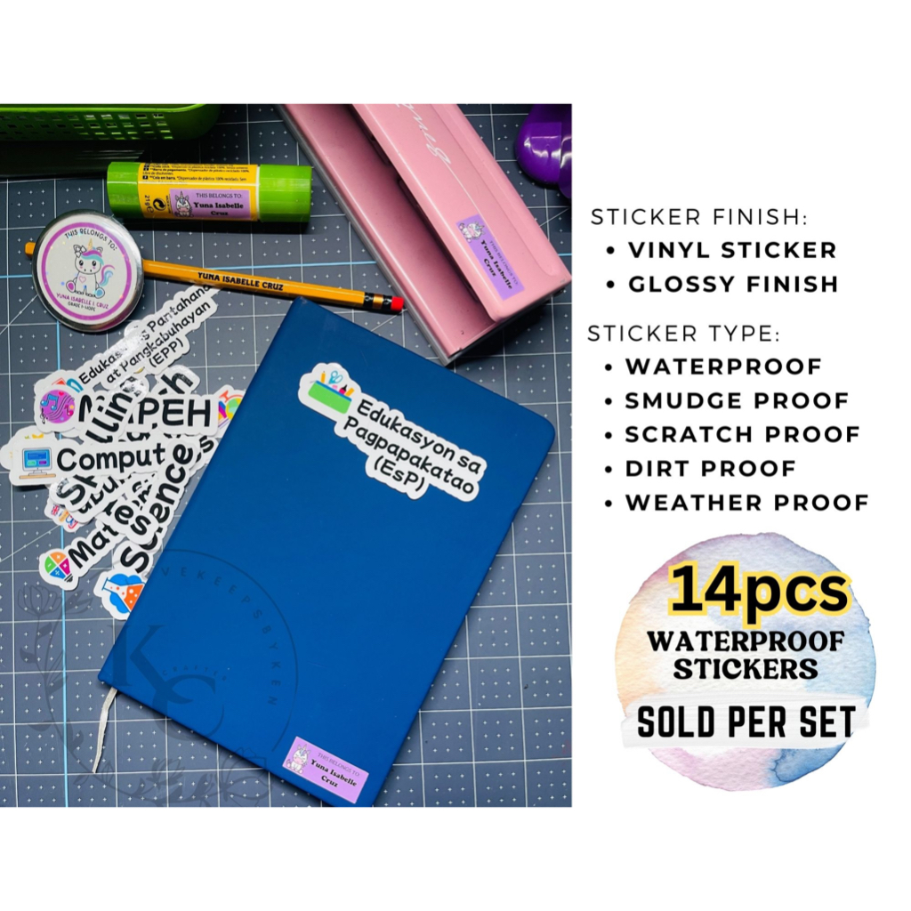 School Subjects Labels Stickers Pack/stickers-Notebook/Notebook ...
