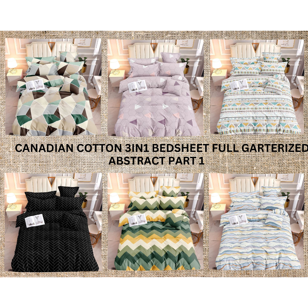 CANADIAN COTTON 3 IN 1 BEDSHEET FULL GARTERIZED (ABSTRACT PART 1