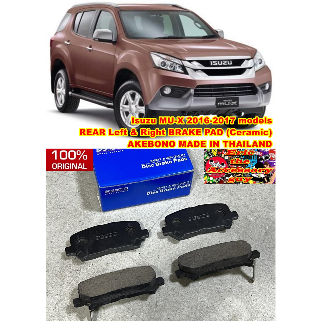 Isuzu MU-X Ceramic Rear Brake Pads for 2016-2017 models (Original ...