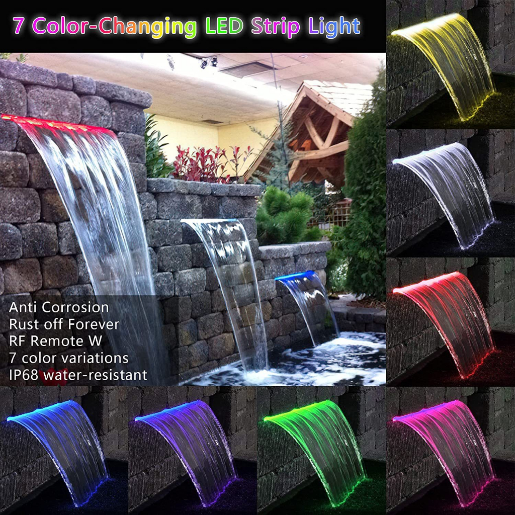 120cm pool waterfall spillway fountain Descent garden decor Acrylic