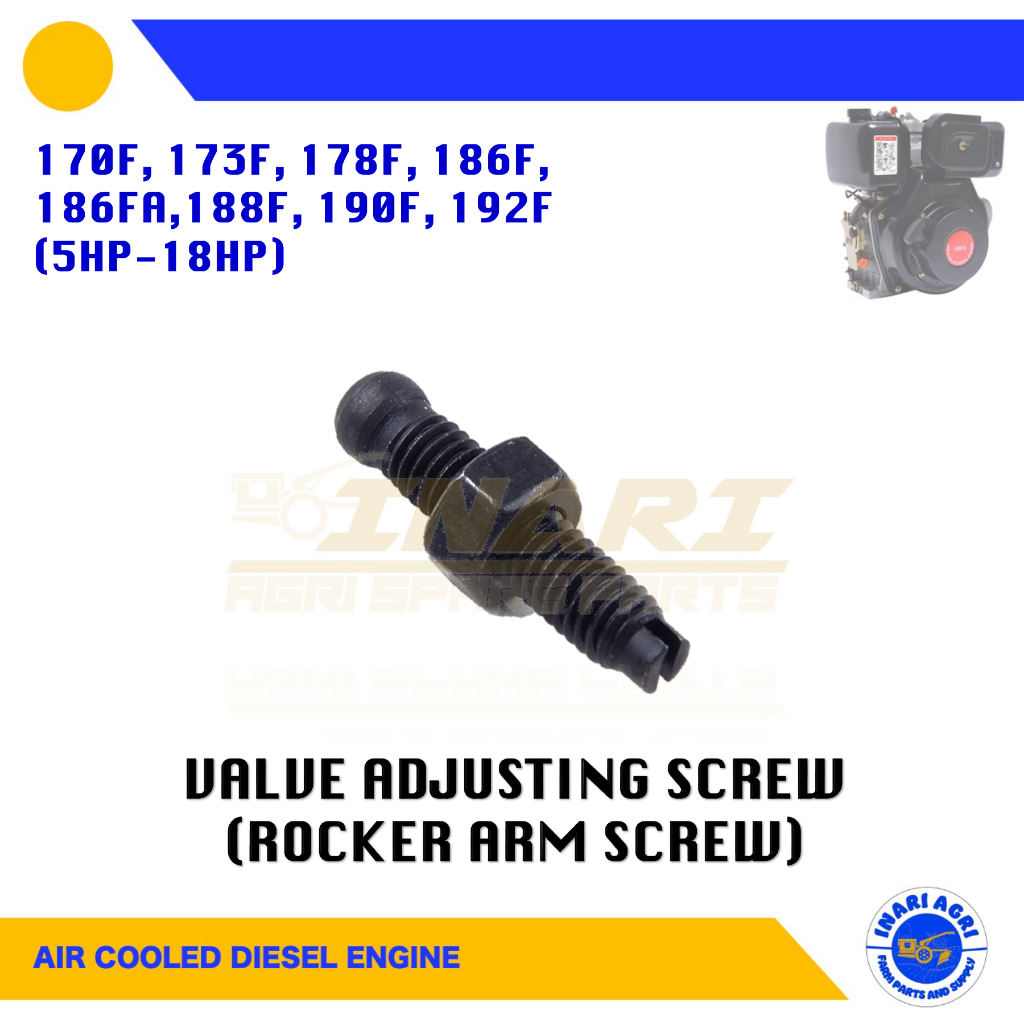 VALVE ADJUSTING SCREW ROCKER ARM SCREW 170F 173F 178F 186F-192F (5HP ...