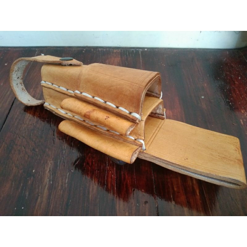 ( LITO'S LEATHER SHOP )Pure Leather Electrician Tool Kit 2 Layers With