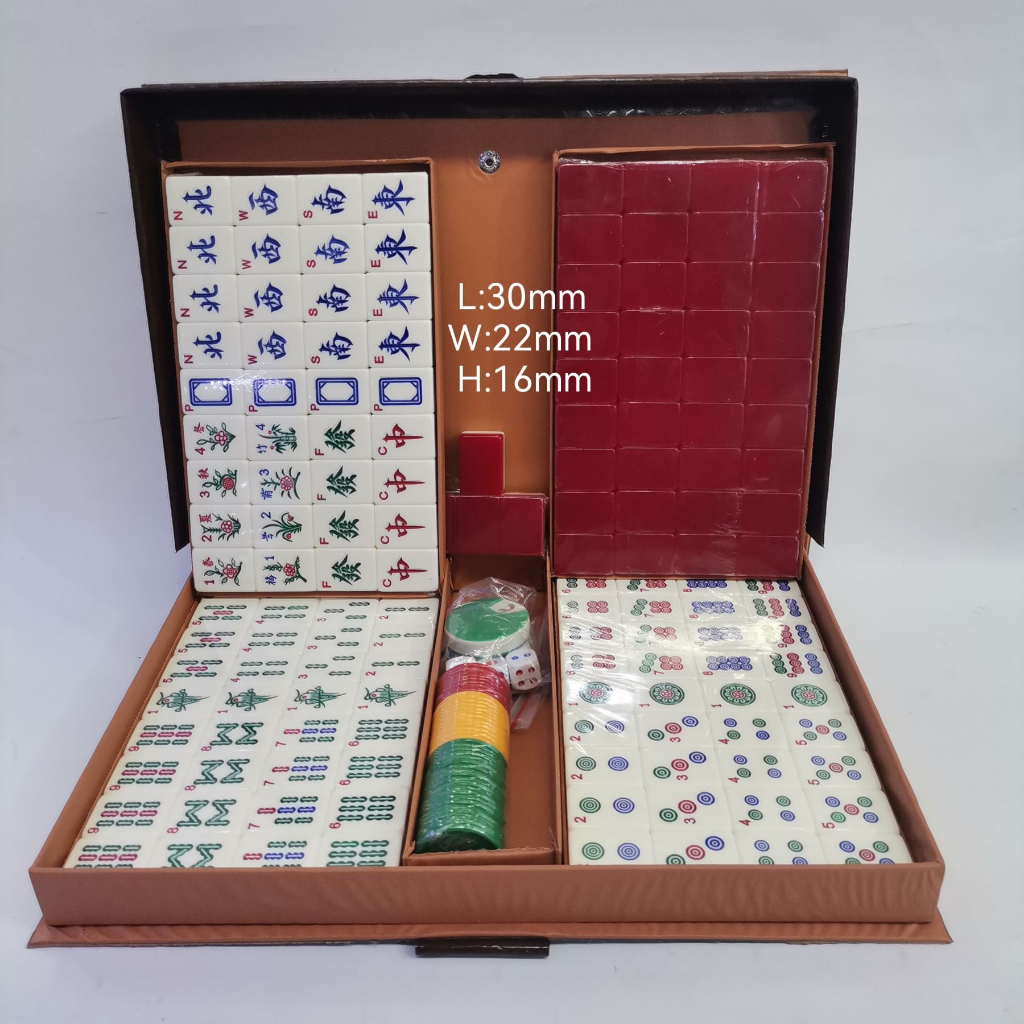 Mahjong red color L:30mm W:22mm H:16mm good quality majong set games ...