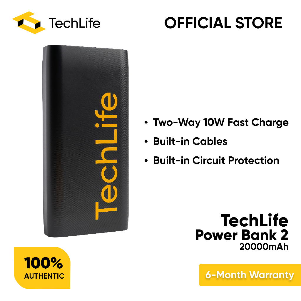 TechLife Power Bank 2 (10000mAh/20000mAh) TypeC/Micro USB/Lightning