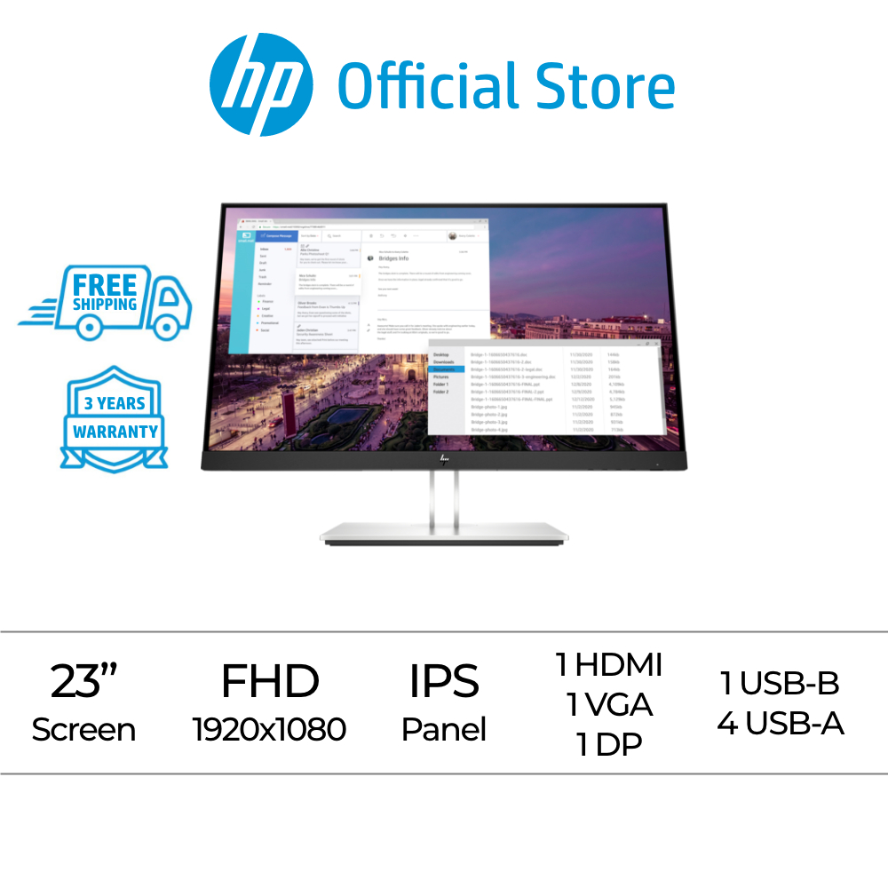 Hp E23 G4 23 Inch Fhd Monitor Shopee Philippines