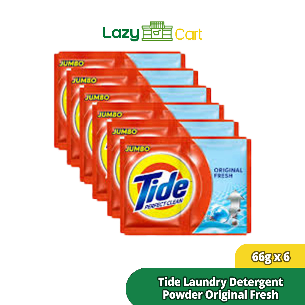 Lazycart Tide Laundry Detergent Powder Original Fresh 66g 6s Shopee