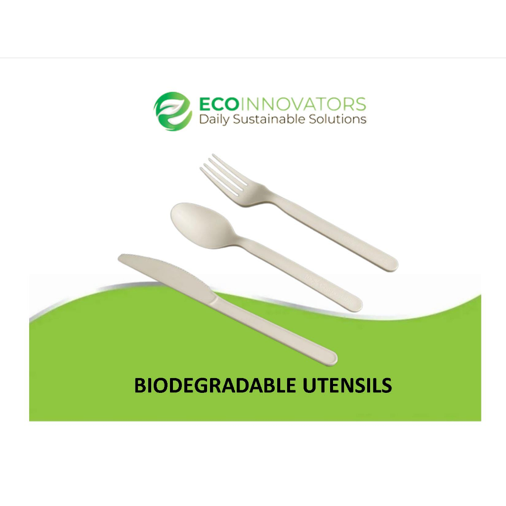 ECO Biodegradable PLA Utensils Spoon, Fork, Knife 25s | Shopee Philippines