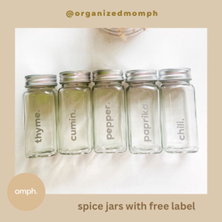 1pc Glass Spice Jar Set With Salt & Msg & Pepper Labels Kitchen Storage  Organizer