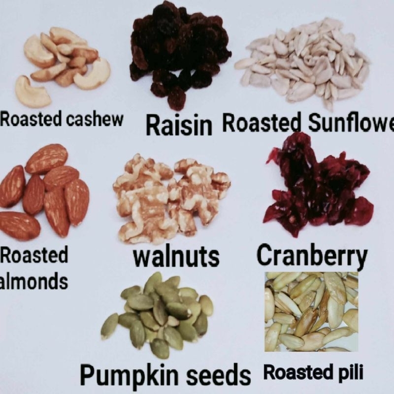 Trail Mix Nuts, Seeds & Dried fruits (with pili nuts) 100g 250g 500g ...