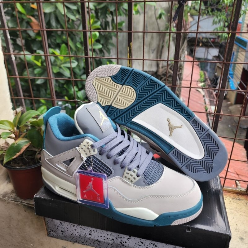 jordan 4 grey and green