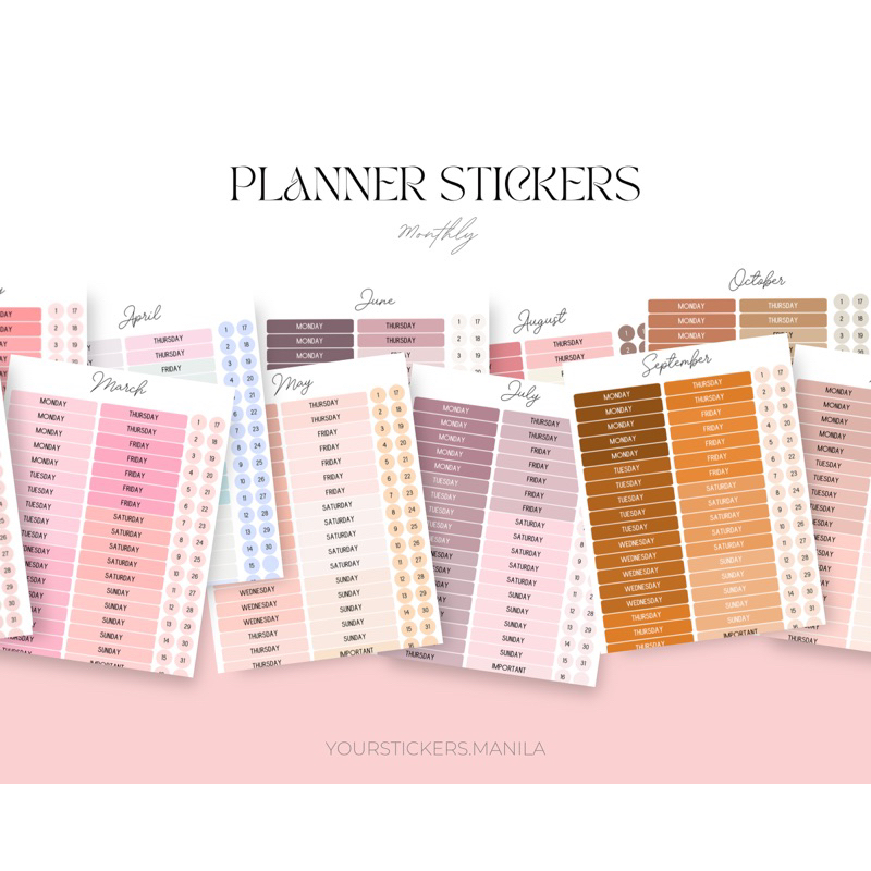 Planner Stickers - Monthly | Shopee Philippines