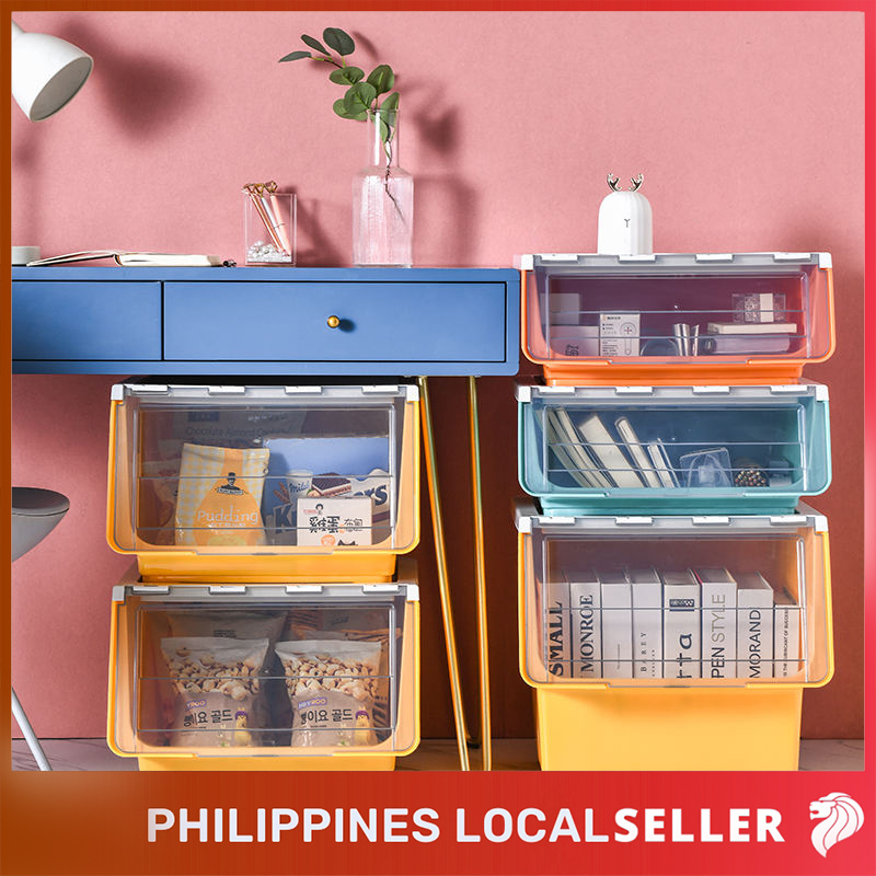 Flip Top Storage Box Plastic Multipurpose Storage Container Box With