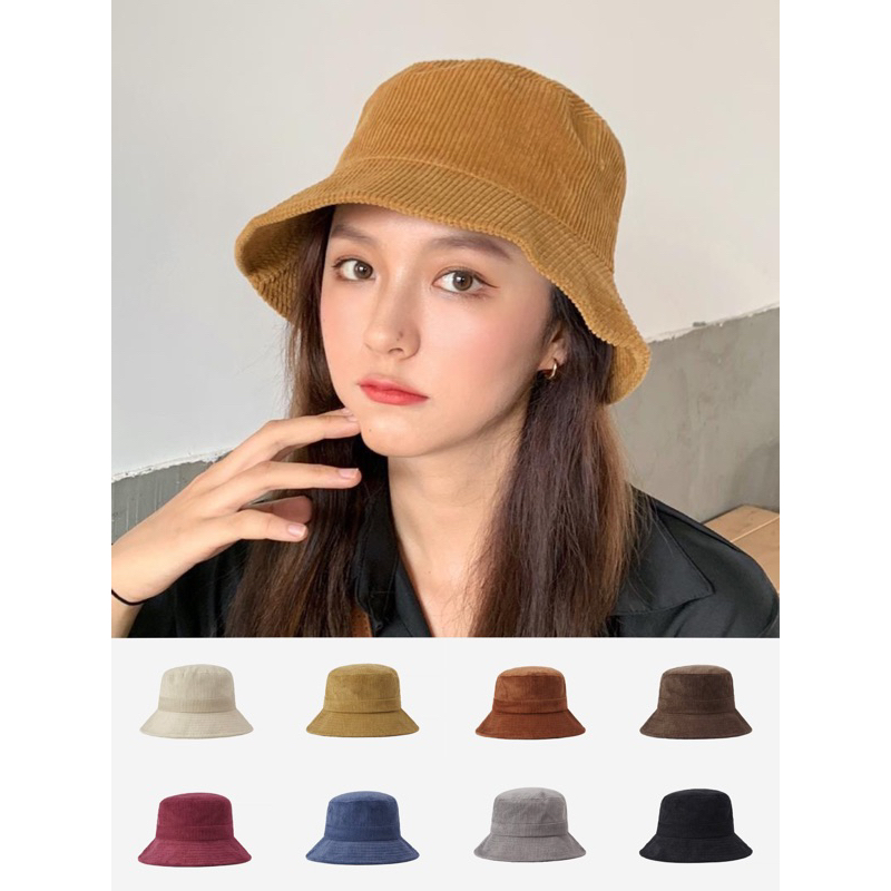 RAINBOWCO Corduroy Bucket Hat Unisex Fashion Korean Waway Hat For Men ...