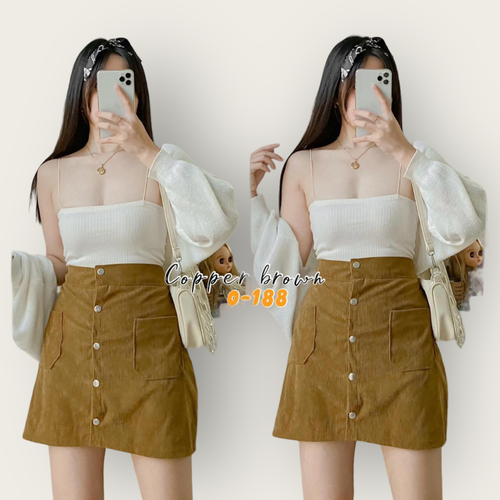 Button down skirt korean fashion best sale