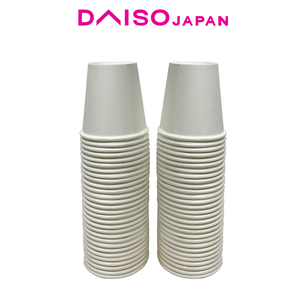Daiso White Plain Paper Cups (90ml, 60 pieces) | Shopee Philippines