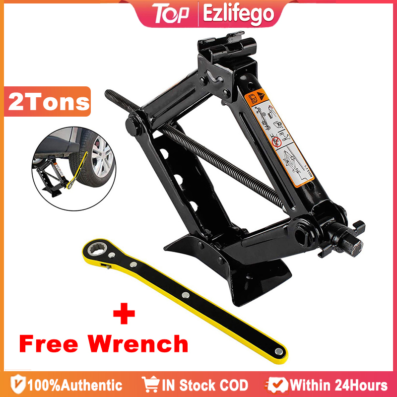 2 Ton Scissor Jack For Car, Automotive Jack Kit Tire Jack Portable With