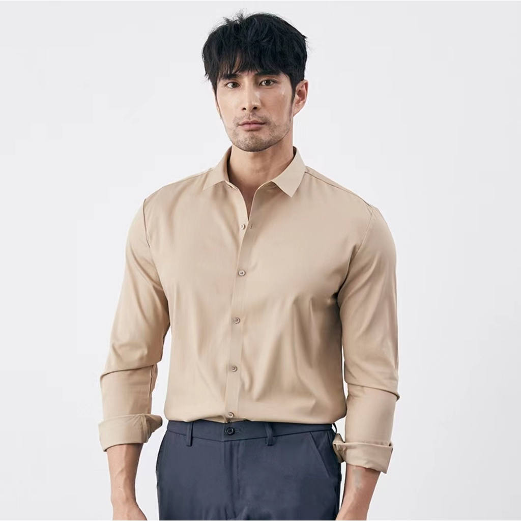 【24H Delivery】Long Sleeve Formal/Business Polo for Men Plain Cotton 5 ...