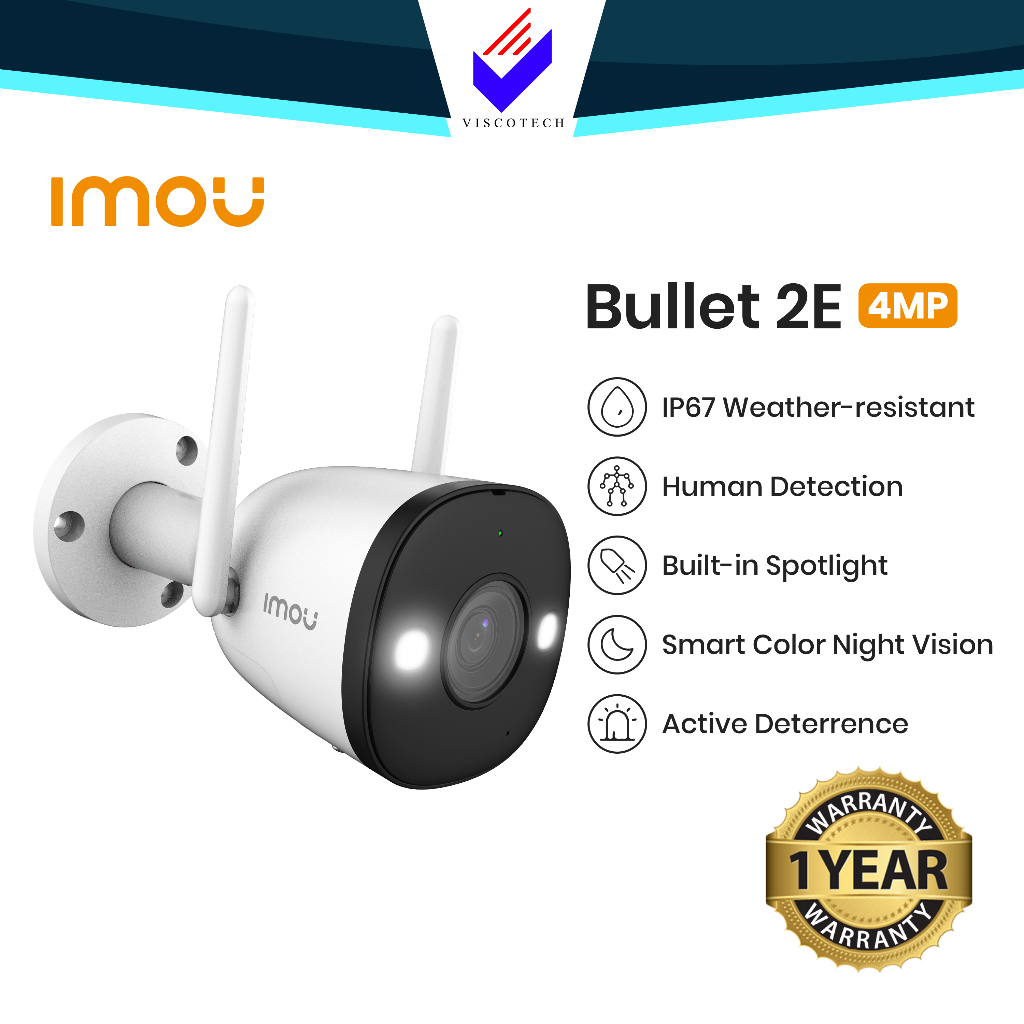 IMOU Bullet 2E 4MP IPCF42FND 2K QHD CCTV Smart Monitoring WiFi