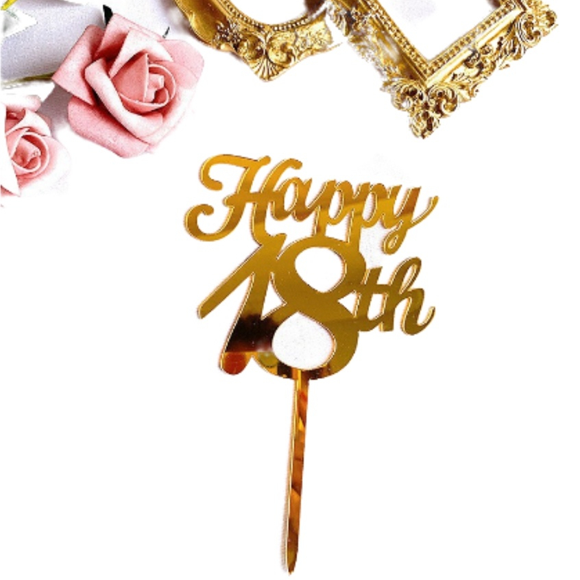 Happy 18th Cake Topper / 18th Birthday Cake Topper / 18th Acrylic Ccake ...