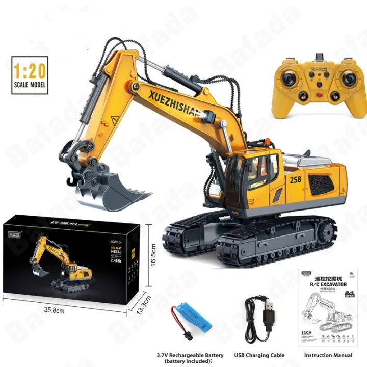 124 Remote control excavator toy Engineering Car Dump Metal Truck