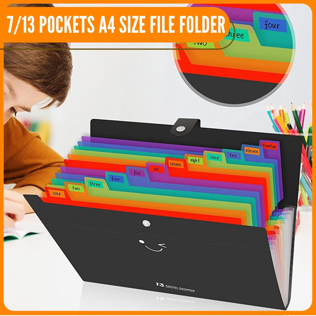 File Folders Accordion Document Bag Document Organizer Expanding for A4