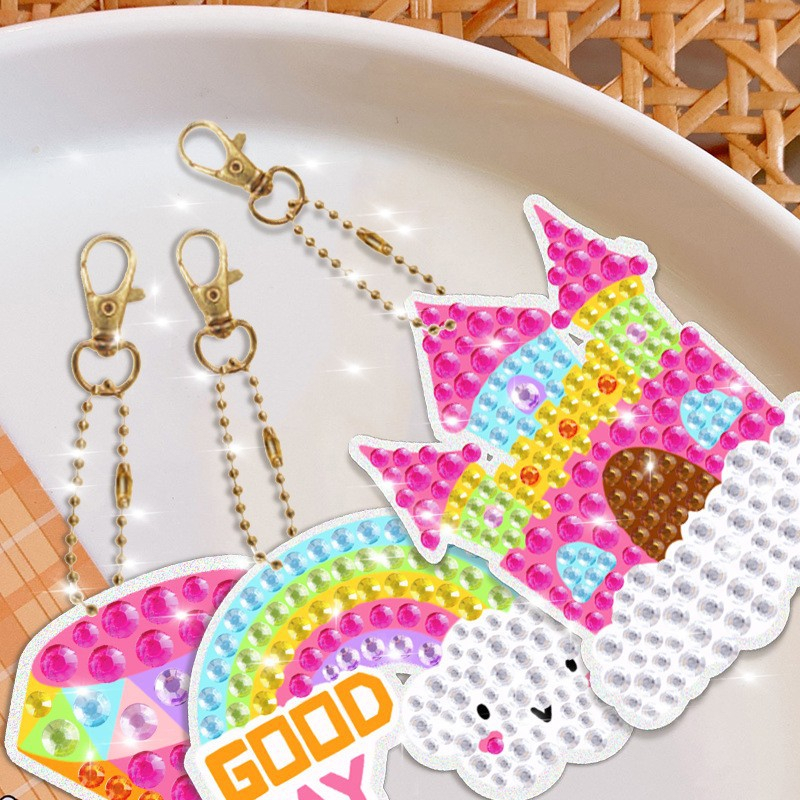 DIY Crystal Pendant/Keyring Activity Toys Creative Diamond Sticker Arts ...