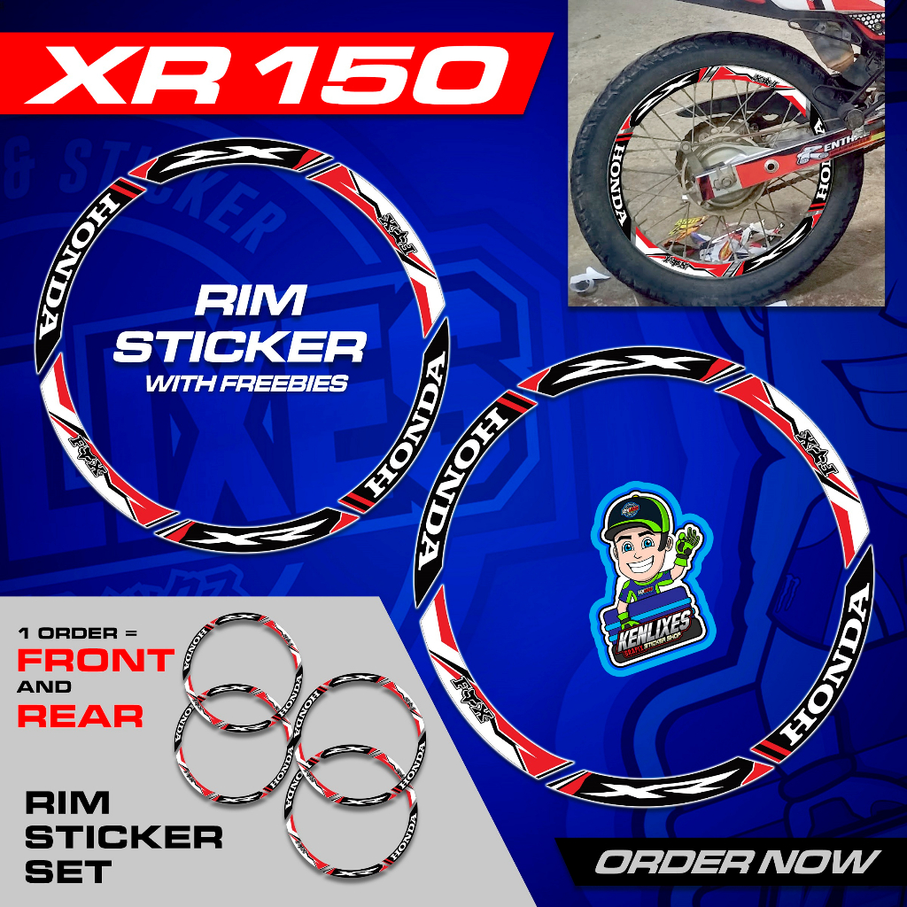 Honda XR 150L Rim Sticker Decals Mags (Front & Back) KENLIXES | Shopee ...