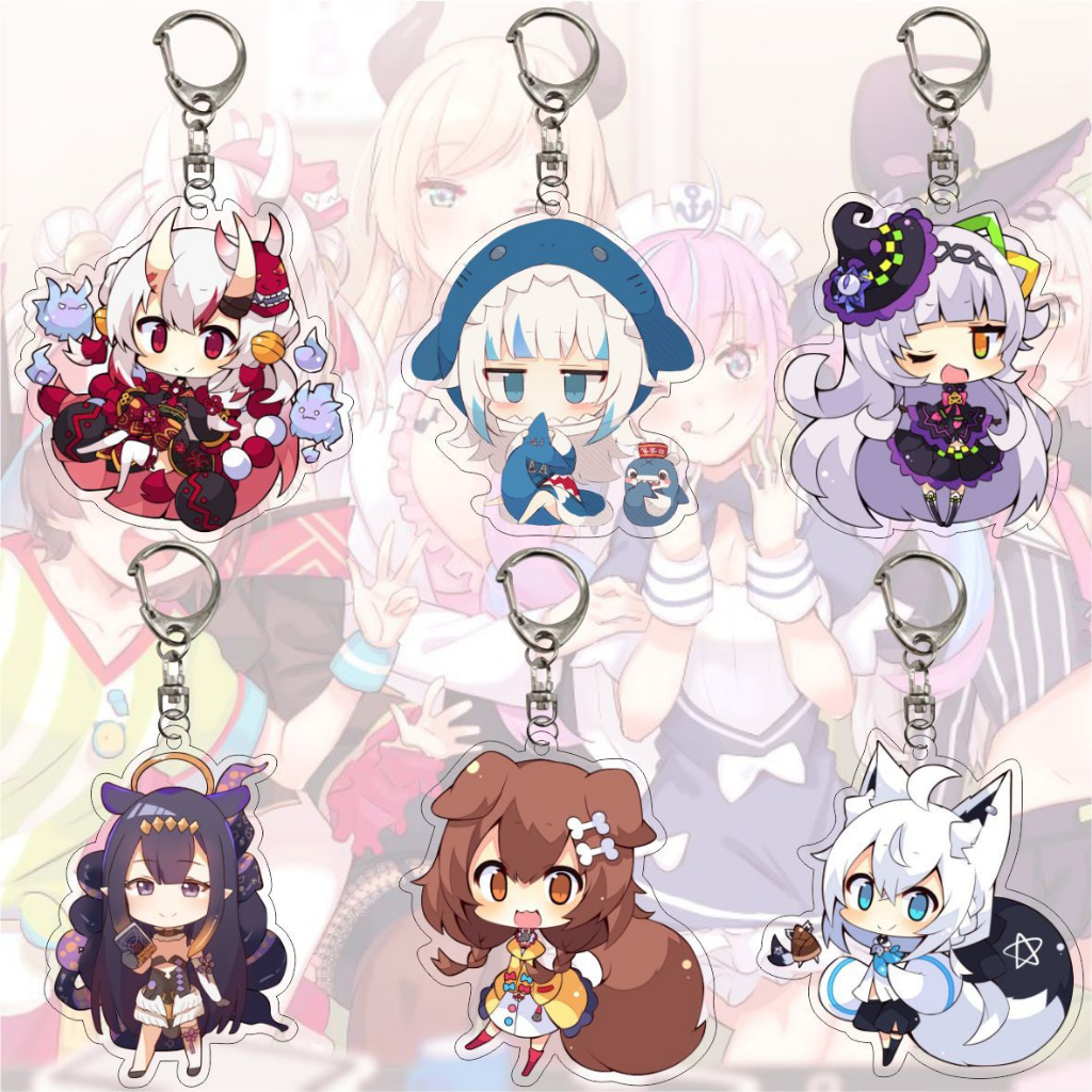 Hololive Keychain Vtuber Keyring Gura Miko Fubuki Aqua Okayu Korone ...